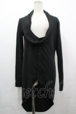 画像1: BPN FOR MEN / ストール風デザインカーディガン  黒 I-26-05-10-037-GO-TO-SA-ZI (1)