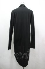 画像2: BPN FOR MEN / ストール風デザインカーディガン  黒 I-26-05-10-037-GO-TO-SA-ZI (2)