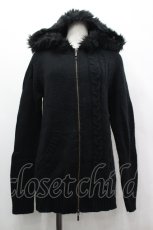 画像1: BPN FOR MEN / ファーフードニットカーディガン  黒 I-26-05-10-039-GO-TO-SA-ZI (1)