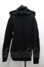 画像2: BPN FOR MEN / ファーフードニットカーディガン  黒 I-26-05-10-039-GO-TO-SA-ZI (2)