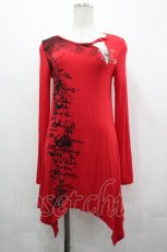 画像1: GHOST of HARLEM / ピンデザインカットソー  赤Ｘ黒 I-26-05-10-040-PU-TO-SA-ZI (1)