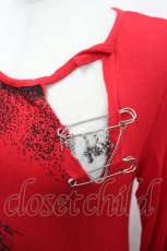 画像3: GHOST of HARLEM / ピンデザインカットソー  赤Ｘ黒 I-26-05-10-040-PU-TO-SA-ZI (3)