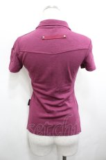 画像2: Ozz Croce / 胸元龍刺繍半袖ポロシャツ  パープル I-26-05-10-047-OO-TO-SA-ZI (2)