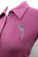 画像3: Ozz Croce / 胸元龍刺繍半袖ポロシャツ  パープル I-26-05-10-047-OO-TO-SA-ZI (3)