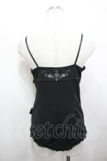 画像3: Ozz Croce / フロント編み上げ&薔薇刺繍キャミソール  黒Ｘ白 I-26-05-10-050-OO-TO-SA-ZI (3)