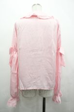 画像2: Chalmiere / 長袖ヴィンテージサテンブラウス M ピンク I-26-05-10-001-AX-BL-TE-ZI (2)