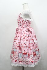 画像2: Angelic Pretty / Strawberry Cake Party シャーリングジャンパースカート  ピンク I-26-05-10-073-AP-OP-TE-ZI (2)