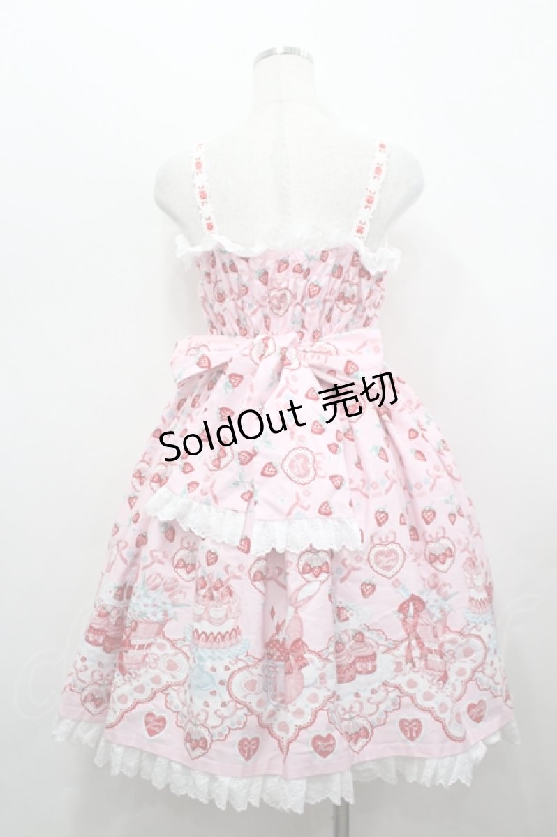 画像3: Angelic Pretty / Strawberry Cake Party シャーリングジャンパースカート  ピンク I-26-05-10-073-AP-OP-TE-ZI (3)