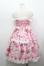 画像3: Angelic Pretty / Strawberry Cake Party シャーリングジャンパースカート  ピンク I-26-05-10-073-AP-OP-TE-ZI (3)