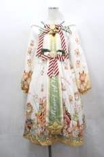 画像1: 櫻洛芙 / クリスマス柄ワンピース L 白 I-26-05-10-084-LO-OP-SA-ZI (1)