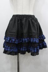 画像4: Lu Dan（海外ロリィタ） / チェックラウンドフリルトップス&スカートセットアップ M 黒Ｘ青 I-26-05-10-085-LO-OP-SA-ZI (4)