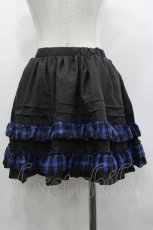 画像5: Lu Dan（海外ロリィタ） / チェックラウンドフリルトップス&スカートセットアップ M 黒Ｘ青 I-26-05-10-085-LO-OP-SA-ZI (5)