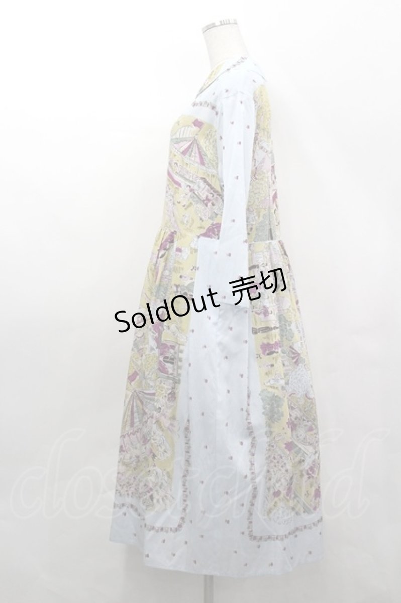 画像2: Jane Marple / La fete foraineラウンドカラードレス  サックス I-26-05-10-089-JM-OP-TE-ZI (2)