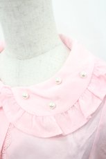 画像4: Chalmiere / 長袖ヴィンテージサテンブラウス M ピンク I-26-05-10-001-AX-BL-TE-ZI (4)