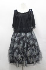 画像1: axes femme / 2wayバラ柄キャミワンピース M 黒 I-26-05-10-102-AX-OP-SA-ZI (1)