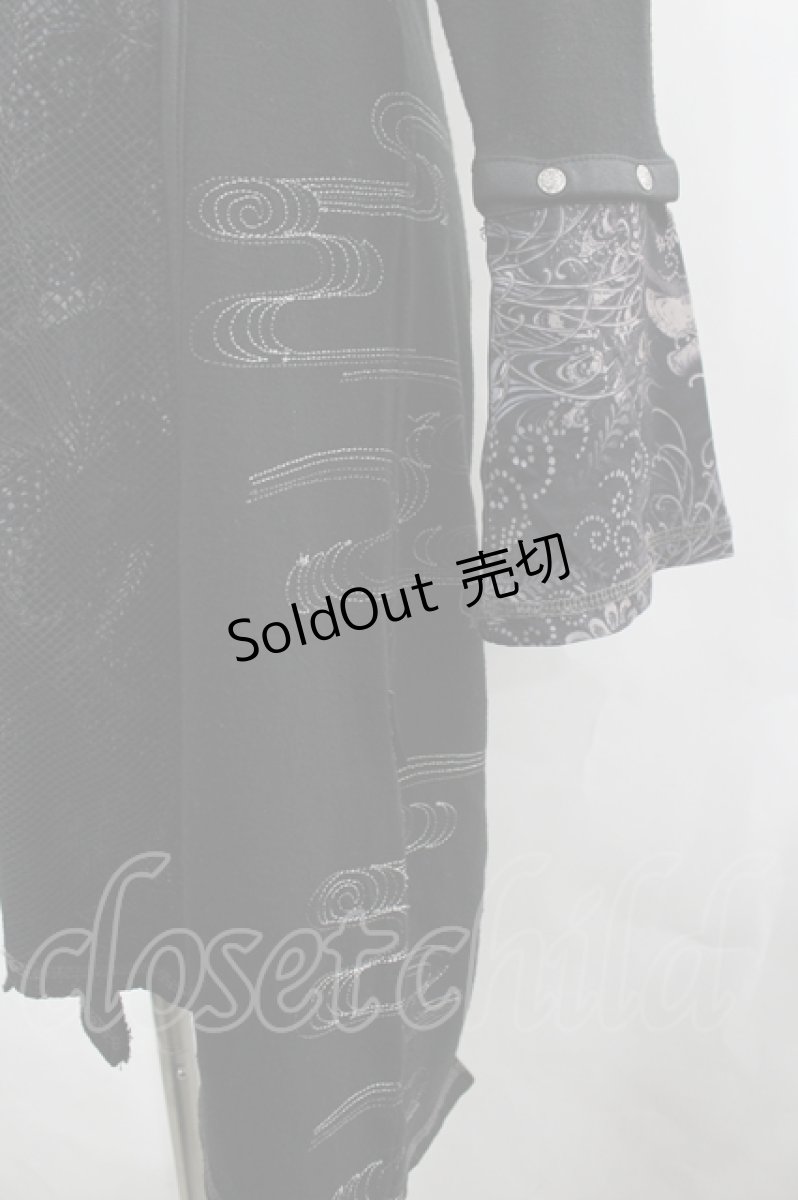 画像3: Ozz Croce / メッシュ切替&チャイナ釦ワンピース  黒 I-26-05-10-109-OO-OP-SA-ZI (3)