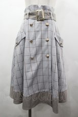 画像1: Amavel / クラシカルミドル丈スカート  グレーＸアイボリー I-26-05-10-112-CA-SK-SA-ZI (1)