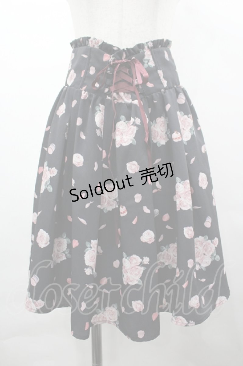 画像1: Ank Rouge / RosyMacaronコルセットスカート  黒Ｘピンク I-26-05-10-115-CA-SK-SA-ZI (1)