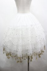 画像2: LOLITAその他 / 星レースワイヤーパニエ  白Ｘゴールド I-26-05-10-119-LO-SK-SA-ZI (2)