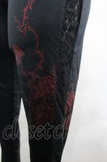 画像3: Ozz Croce / 薔薇&サイドレースレギンス  黒Ｘ赤 I-26-05-10-125-OO-PA-SA-ZI (3)