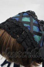 画像4: Chalmiere / タータンチェックヘッドドレス  グリーン I-26-05-10-138-AX-AC-TE-ZI (4)
