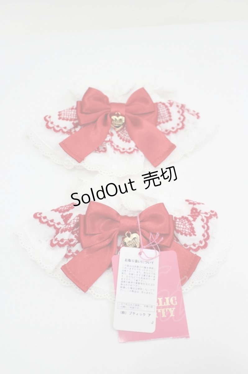 画像1: Angelic Pretty / センチメンタルハートレースお袖とめ  赤Ｘ白 I-26-05-10-148-AP-ZA-SA-ZI (1)