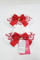 画像1: Angelic Pretty / センチメンタルハートレースお袖とめ  赤Ｘ白 I-26-05-10-148-AP-ZA-SA-ZI (1)
