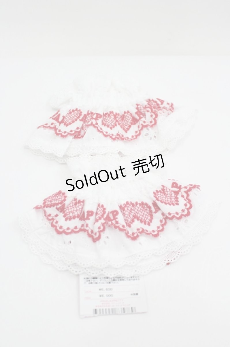 画像2: Angelic Pretty / センチメンタルハートレースお袖とめ  赤Ｘ白 I-26-05-10-148-AP-ZA-SA-ZI (2)