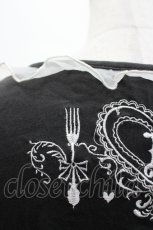 画像5: FRILL / ハートフォーク刺繍ボレロ  黒Ｘ白 I-26-05-10-022-HN-TO-SA-ZI (5)