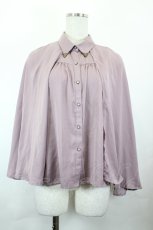 画像1: axes femme POETIQUE / ケープデザインブラウス M パープル I-26-05-12-046-AX-BL-TE-ZI (1)