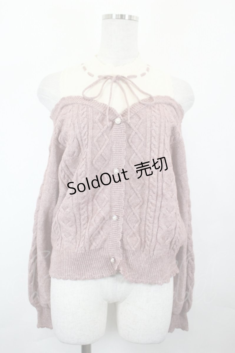 画像1: axes femme POETIQUE / レイヤード風ニットプルオーバー M ピンク I-26-05-12-047-AX-TO-TE-ZI (1)