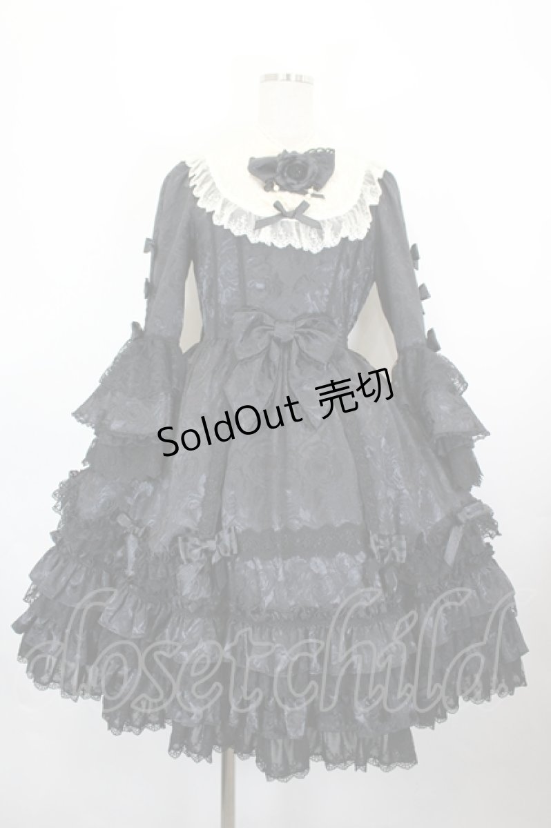 画像1: Angelic Pretty / バラのお嬢様Dress  黒 I-26-05-12-050-AP-OP-SA-ZI (1)