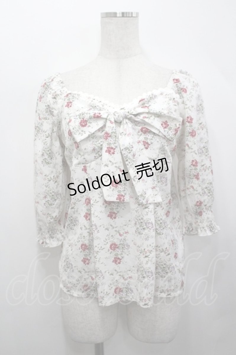 画像1: axes femme POETIQUE / ビスチェ風花柄ブラウス  オフ I-26-05-12-007-AX-BL-TE-ZI (1)