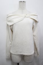 画像1: axes femme / オフショル風リボンカットプルオーバー F 生成り I-26-05-12-010-AX-TO-TE-ZI (1)