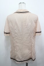 画像2: axes femme / タイ付きバイカラーレースブラウス  ピンクＸブラウン I-26-05-12-012-AX-TO-SA-ZI (2)