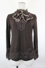 画像1: axes femme / レースビッグリボンカットソー  ブラウン I-26-05-12-023-AX-TO-SA-ZI (1)