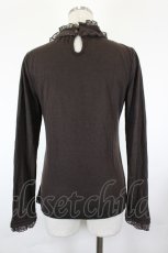 画像2: axes femme / レースビッグリボンカットソー  ブラウン I-26-05-12-023-AX-TO-SA-ZI (2)