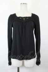 画像1: axes femme / フロントレースビジューカットソー  黒 I-26-05-12-029-AX-TO-SA-ZI (1)