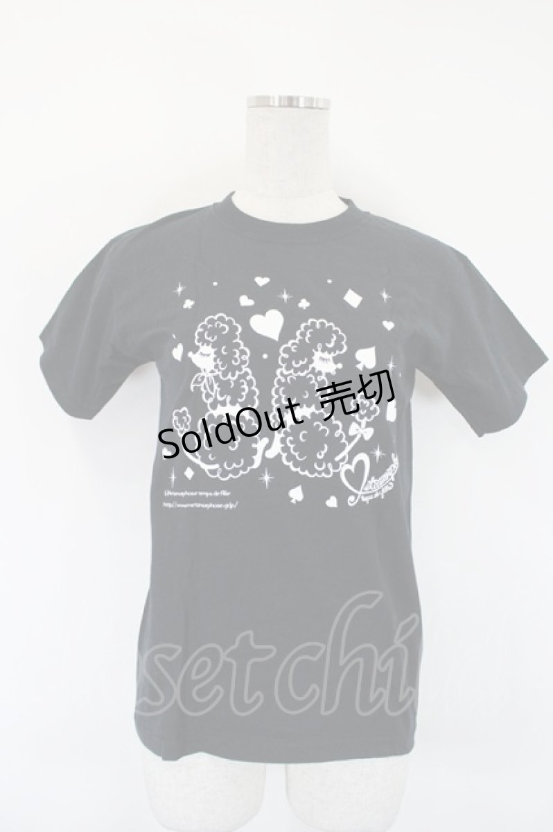 画像1: metamorphose / プードルプリントTシャツ  黒Ｘ白 I-26-05-14-030-ME-TO-SA-ZI (1)