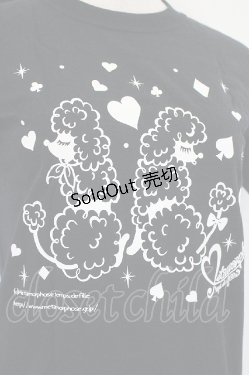 画像3: metamorphose / プードルプリントTシャツ  黒Ｘ白 I-26-05-14-030-ME-TO-SA-ZI (3)