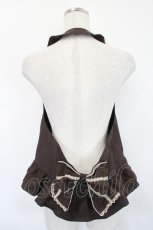画像2: axes femme / BACKリボンホルターベスト  ブラウン I-26-05-14-033-AX-TO-SA-ZI (2)
