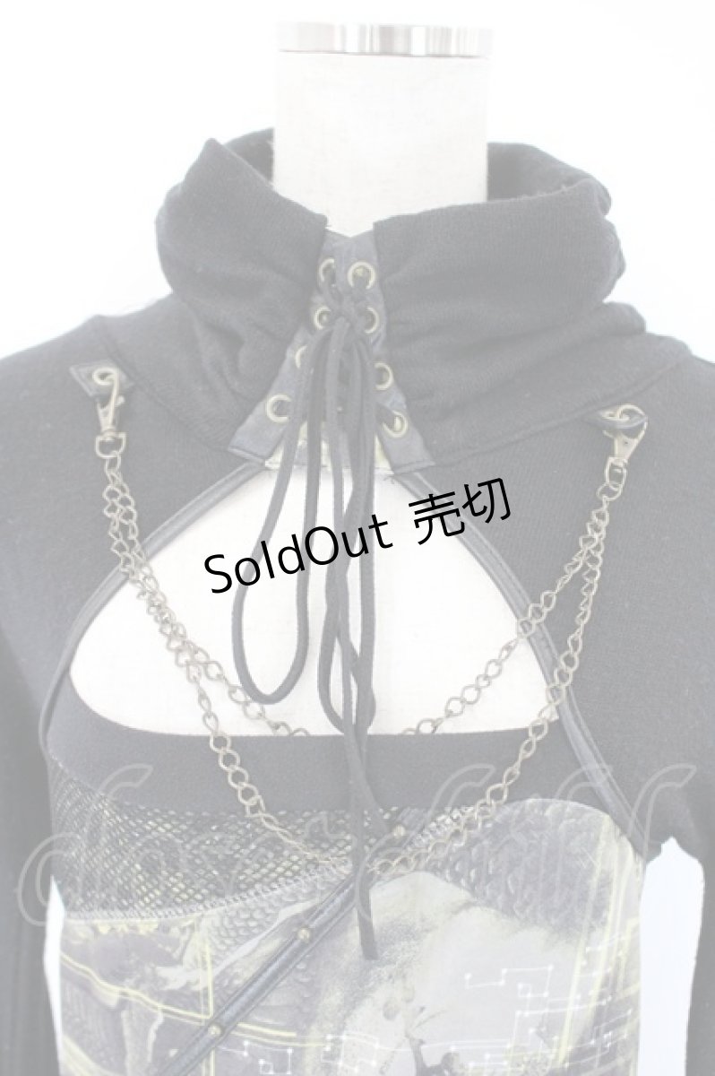 画像2: Ozz Croce / 胸元空き切替ハイネックトップス  黒 I-26-05-14-041-OO-TO-TE-ZI (2)
