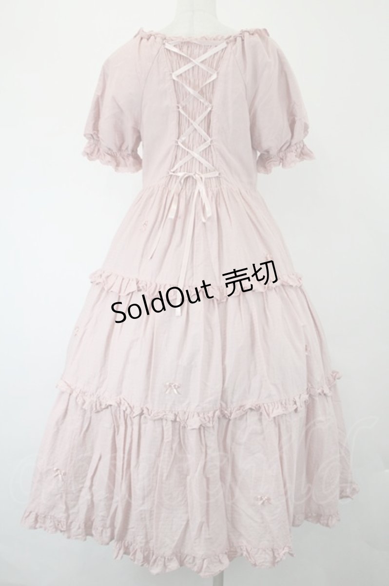 画像5: Maria pipi / コットンドビーストライプリボンティアードドレス  ピンク I-26-05-14-052-LO-OP-SA-ZI (5)