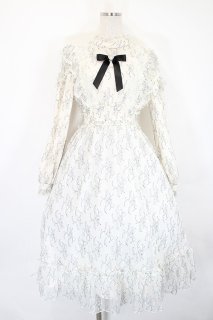 Amavel / Twinkle Feminineレースワンピース アイボリーx黒 I-26-05
