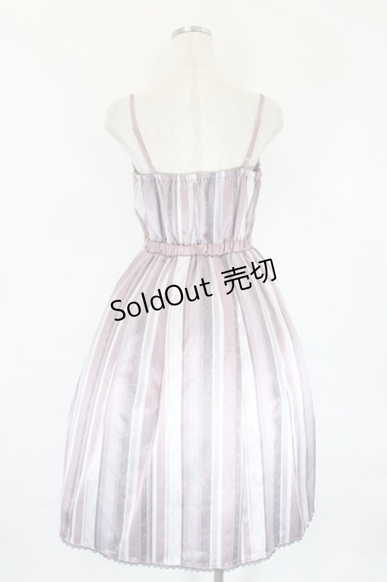 画像2: axes femme POETIQUE / モチーフストライプ柄ワンピース M ピンク I-26-05-14-083-AX-OP-SA-ZI (2)