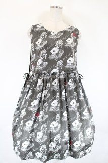 Rouge Ligne / Ligneのワンピース グレーx白 I-26-05-14-091-LO-OP-SA