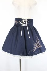 画像1: Amavel / ティーセット刺繍スカート  ネイビーＸ白 I-26-05-14-100-CA-SK-SA-ZI (1)