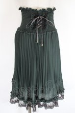 画像1: axes femme / ドットプリーツシャーリングスカート M グリーン I-26-05-14-105-AX-SK-TE-ZI (1)