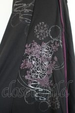 画像4: Ozz oneste / 花刺繍プリントイレヘム2Wayスカート  黒×紫 I-26-05-14-106-OO-SK-TE-ZI (4)