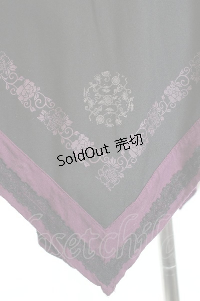 画像5: Ozz oneste / 花刺繍プリントイレヘム2Wayスカート  黒×紫 I-26-05-14-106-OO-SK-TE-ZI (5)